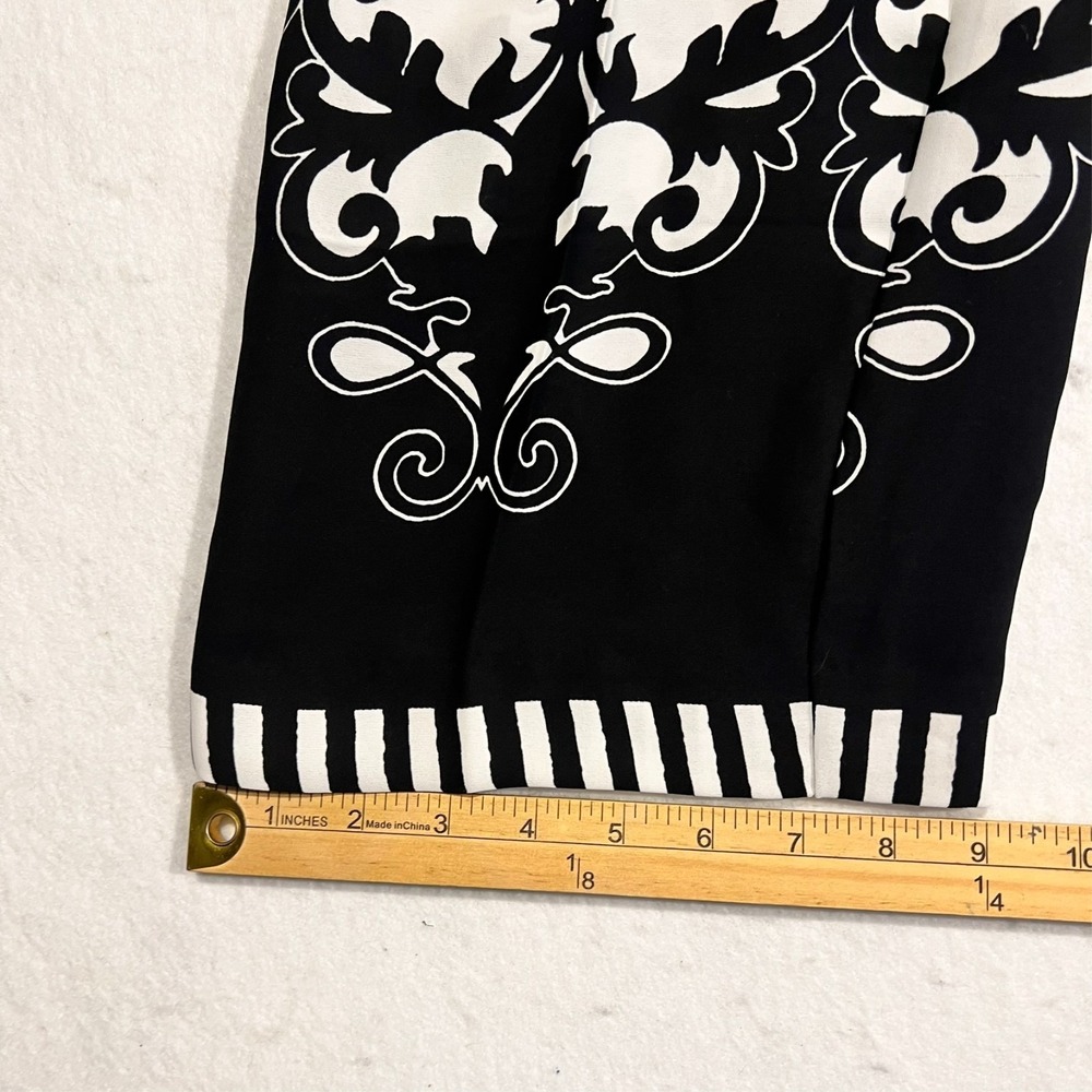 Chico's Wide Leg Ankle Pants Black Geometric Pockets Pull On 2P Petite US 12P - Picture 9 of 12